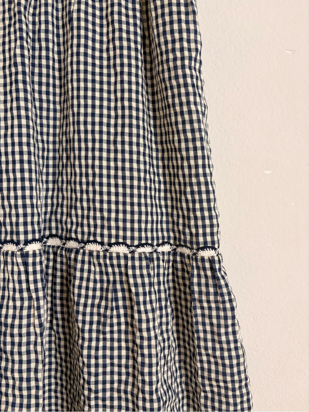 Pomander Place Navy Gingham Morgan Dress- size Large - Picture 8 of 14